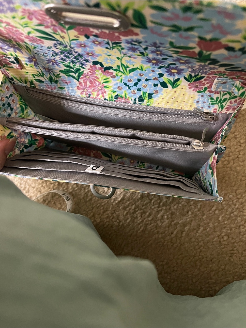 Baggallini Floral Crossbody in Pastel Multi with Cream Strap - Picture 8 of 14